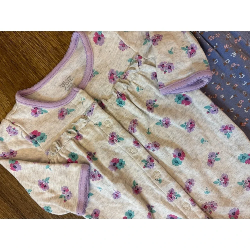 Carters Sleepers Girl 3 Months Lot Rompers Outfits Sleep N Plays Bundle Cat